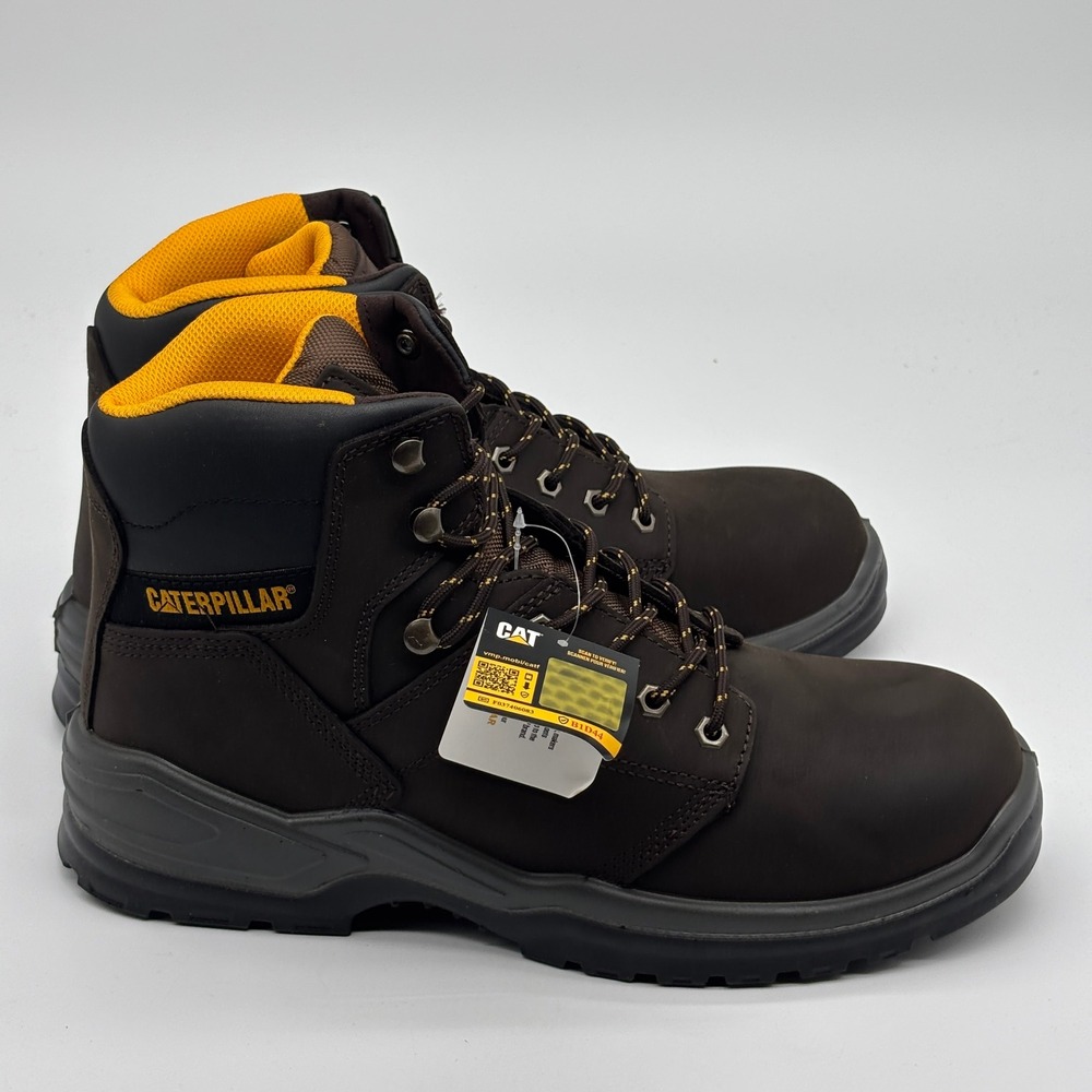 Caterpillar Striver Shoes Mens Size 13 Brown Yellow Work P51088